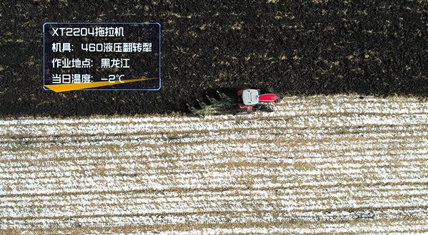 雪覆黑土破冰行，，，，，，LETOU乐投2204拖沓机凭强劲动力解锁黑龙江冬季犁地新范式 