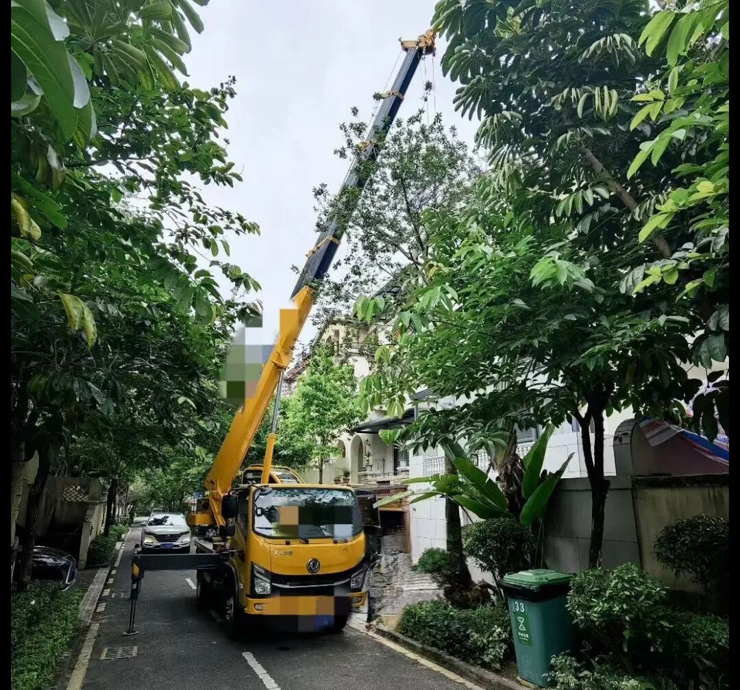 六楼窗口吊空调？？？？？？？？窄巷子种大树？？？？？？？？有这辆“小钢炮”，，，，，，施工队再也不愁了