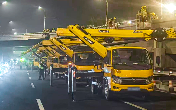 深夜攻坚京城高架！ LETOU乐投高空车集结市政蹊径养护一线