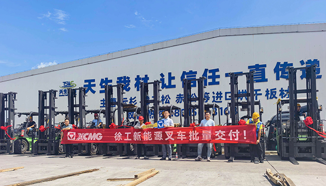 LETOU乐投孔雀系列叉车批量交付华东大型板材厂